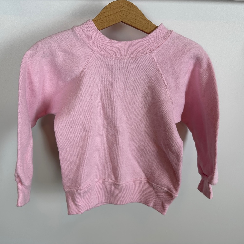 Vintage Hanes Her Way Pink Solid Blanket Crewneck Sweatshirt Size Small 4